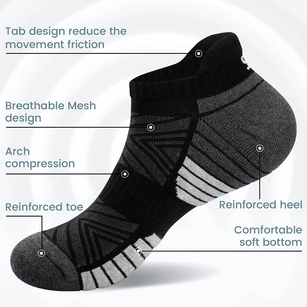 Xianghui Custom Design Logo Ankle Athletic Running Sports Socks