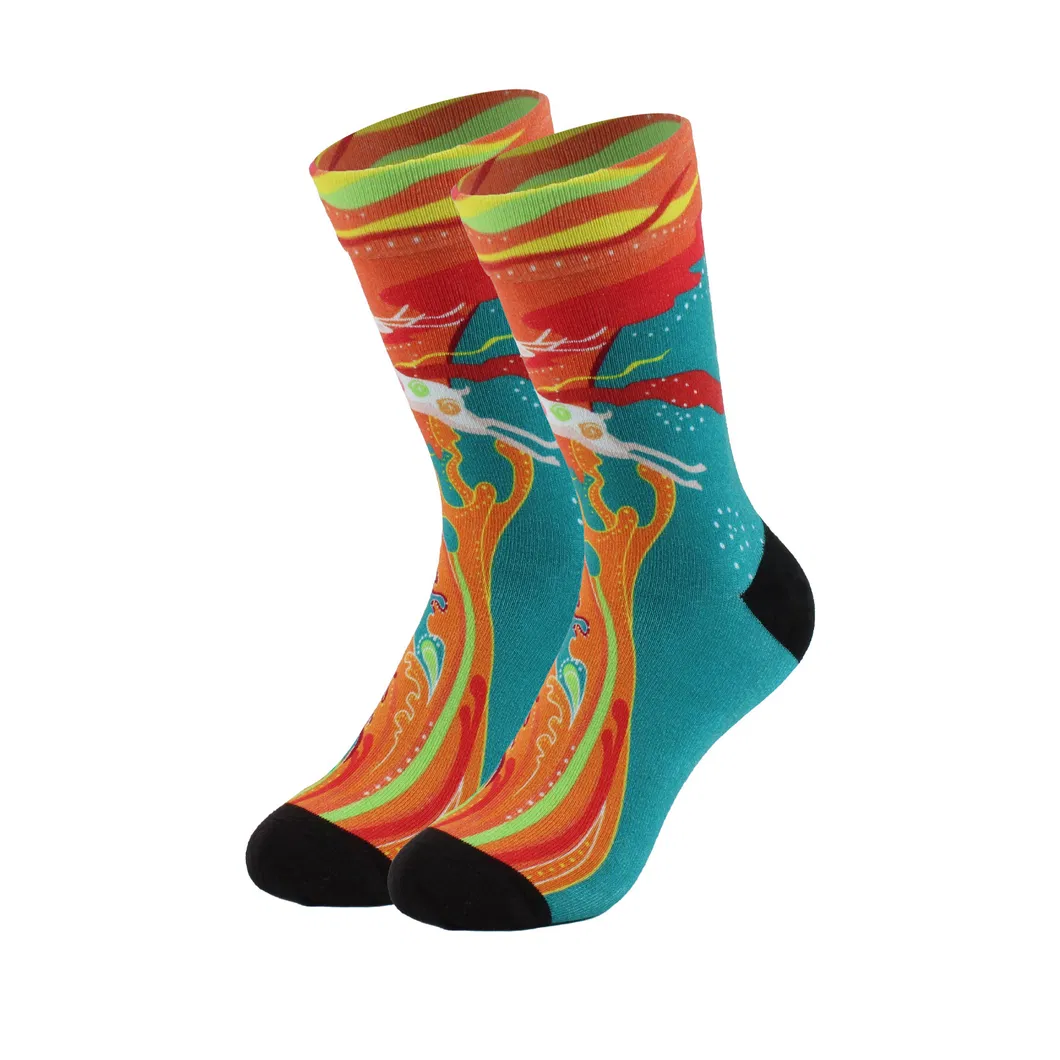 Xianghui Beautiful Quality Fabric 3D Printed Sports Custom Patterns Socks