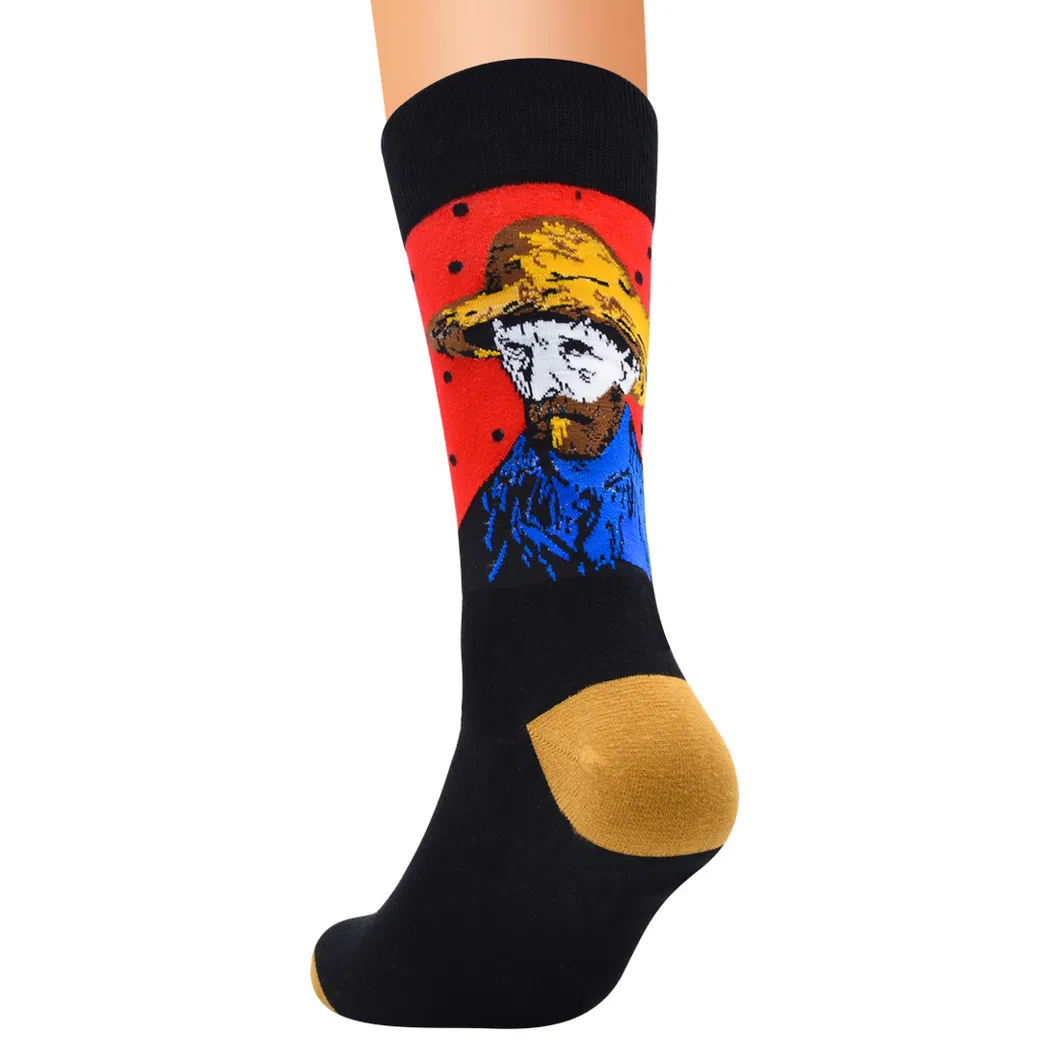 Xianghui World Famous Paintings Restoring Ancient Men Pure Cotton Tube Socks