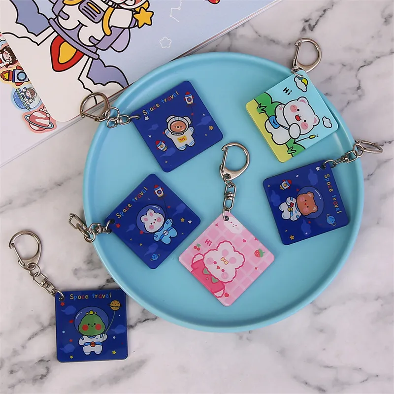 Xianghui Fashion Beautiful Colorful Custom Square Sahpe Cute Pattern Acrylic Keychain