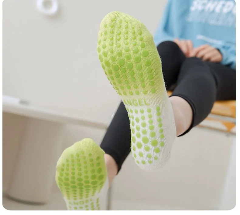 Xianghui Pilates Tie-Dye Color Low Cut Anti-Slip Sport Yoga Socks with Terry