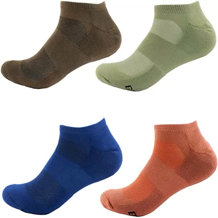 Xianghui Men's Bamboo Fiber Colored Sports Superior Wicking Athletic Ankle Socks
