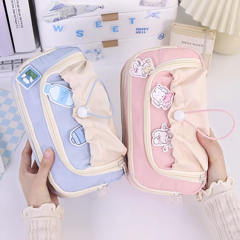 Wholesale School Supplies Pencil Case for School Pen Bags Zipper Pencil Pouch Custom Logo Cloth Pencil Bag
