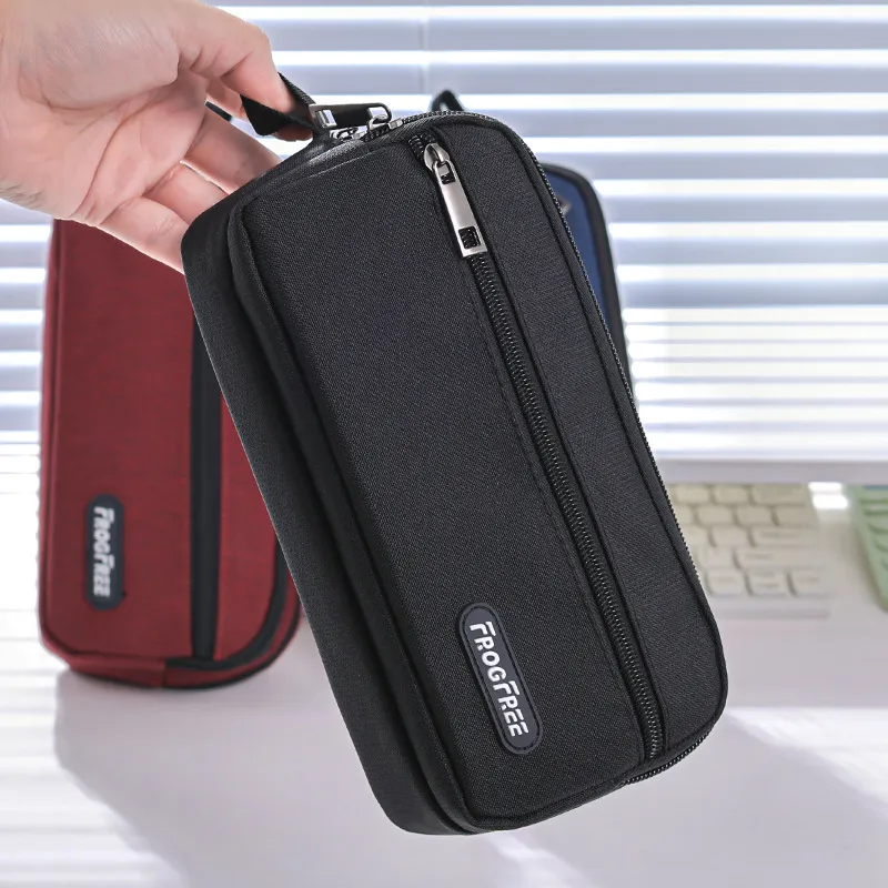 Customized Logo Wholesale Fashion Portable Pencil Case Small Student Oxford Pen Pencil Bag for School