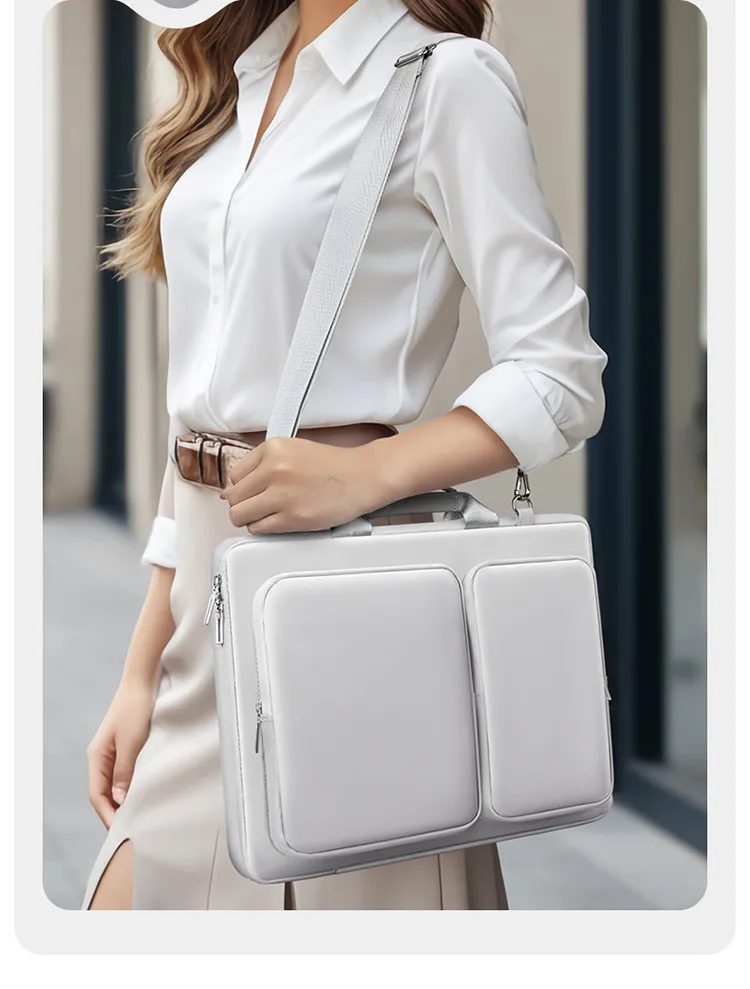 Xianghui Black and White Universal Business Office Laptop Bag Men's Computer Laptop Bag