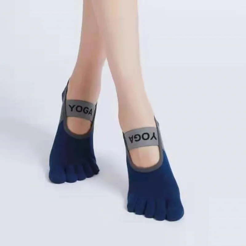 Xianghui High Quality Pilates Women′ S Anti-Slip Color-Matching Toe Sports Yoga Socks