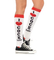 Xianghui Women I Love Knee Socks White Red Cocktails Socks