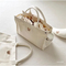 Xianghui Mommy Bag Embroidered Teddy Bear Mother and Baby Bag Canvas Tote Handbag