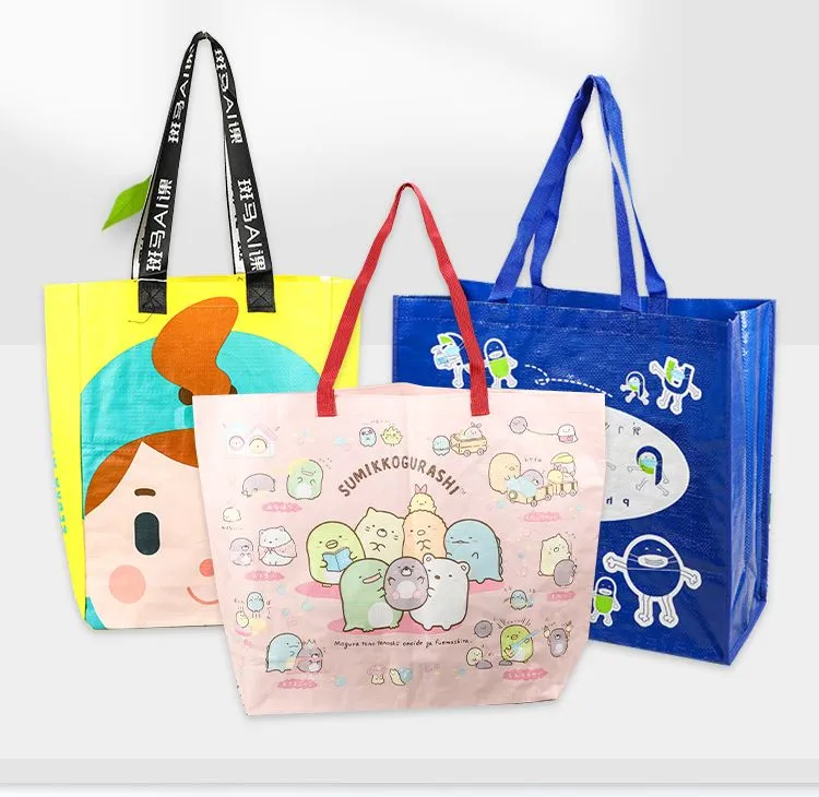 Xianghui Printed Film Bag Cartoon Printable Hand Woven Bag Thickened Waterproof Plastic Shopping Bag