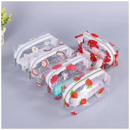 Xianghui OEM Transparent Make up Window PVC Cosmetic Bag Waterproof Travel Beauty Makeup Bag
