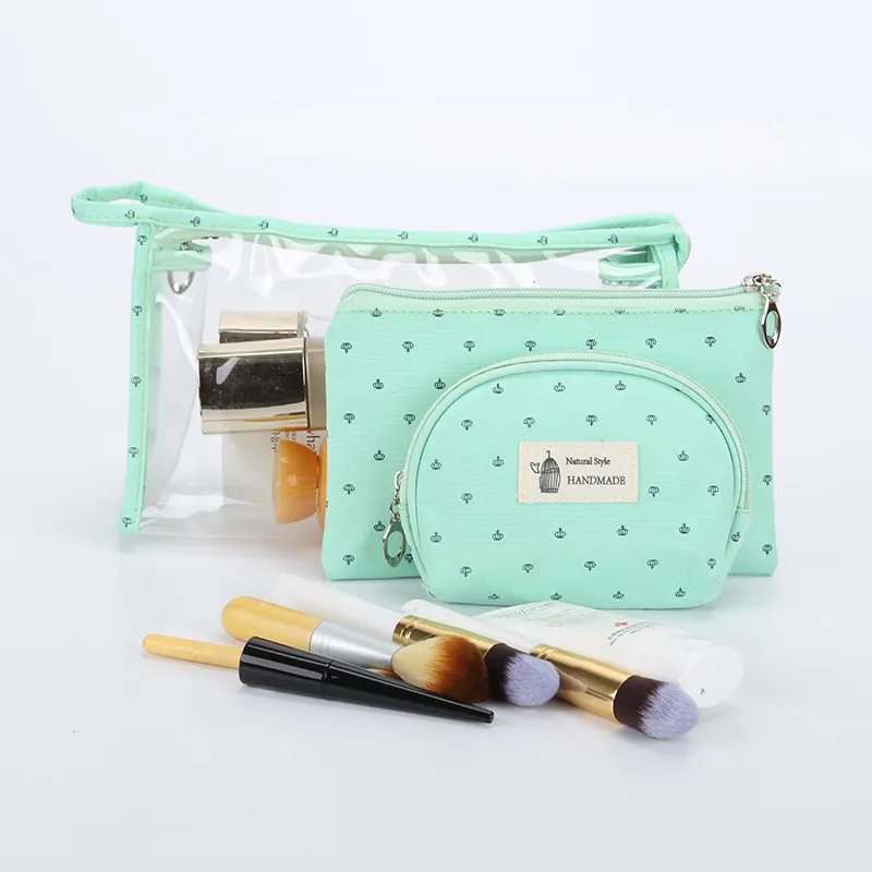 Xianghui Transparent Makeup Cosmetic Bag Set Wholesale Travel Quality Printed Beauty Loco Customizable Girls Gift Makeup Bag