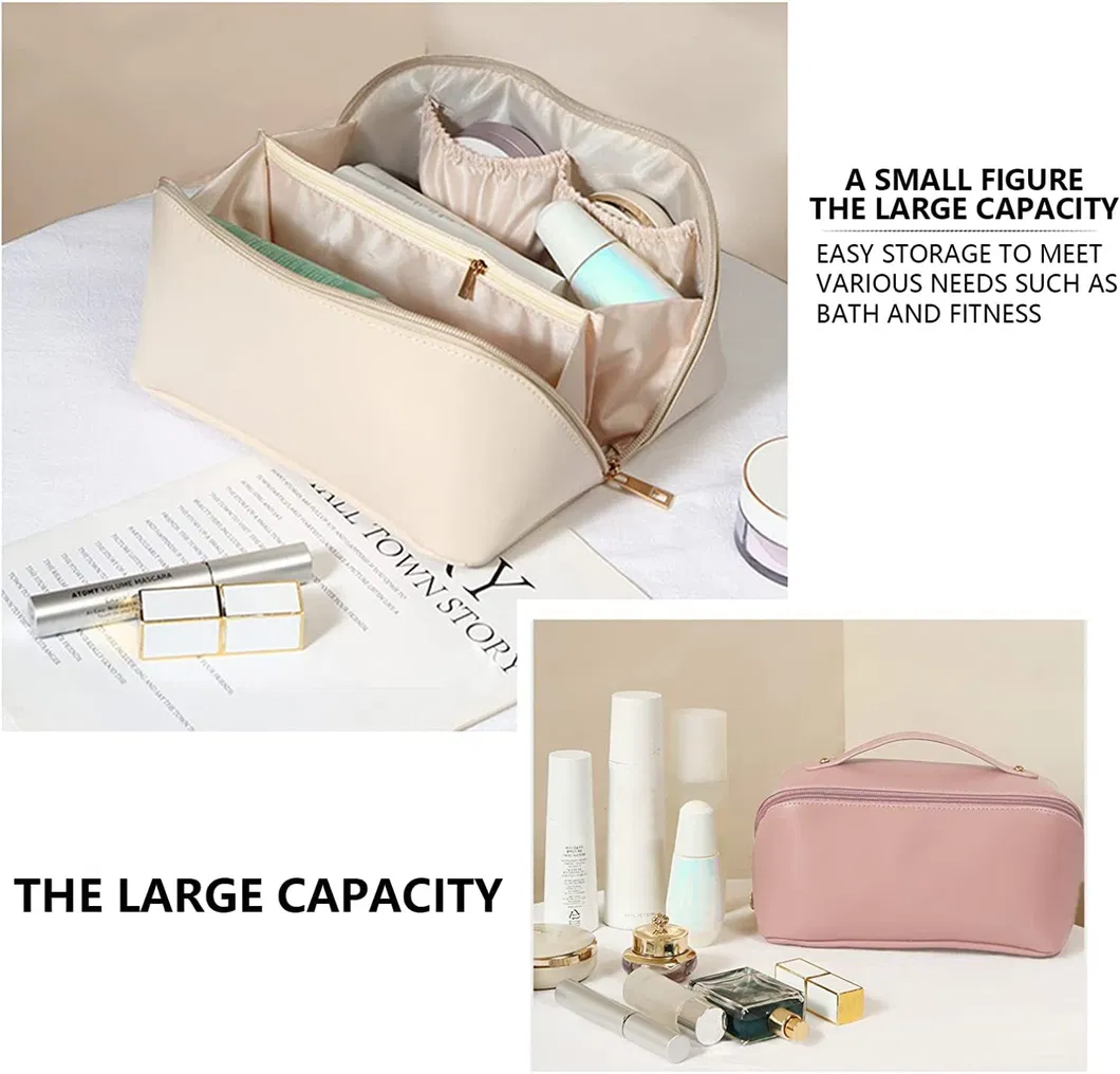 Xianghui OEM Transparent Make up Window PU Cosmetic Bag Travel Beauty Makeup Bag