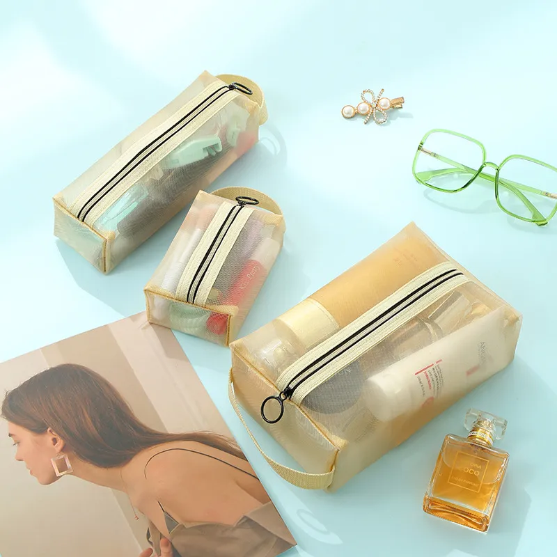 Xianghui Travel Women Toiletry Wash Small Bag Mesh Cosmetic Bag Travel Women Toiletry Wash Bag