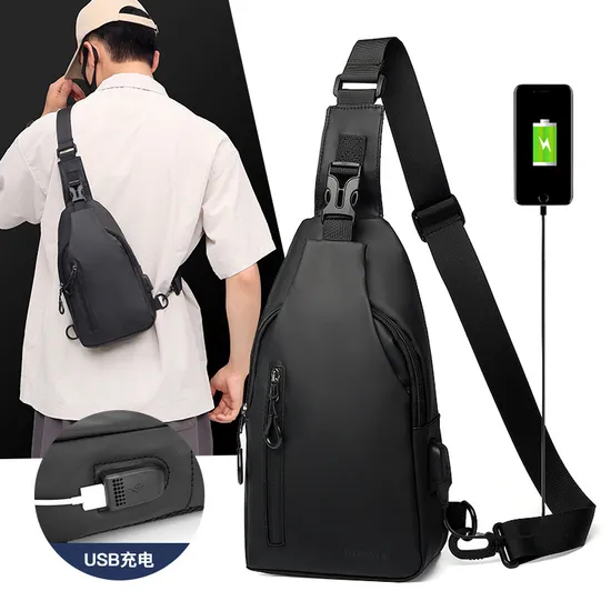 Wholesale Outdoor Large-Capacity Men's Chest Bag Fashion Simple Leisure Trend Shoulder Messenger Bag