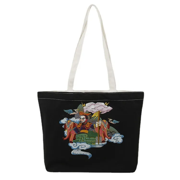 Xianghui Custom Logo Printed Eco Friendly Large Plain Reusable Organic Shopping Tote Bag Cotton Canvas Bag with Pocket