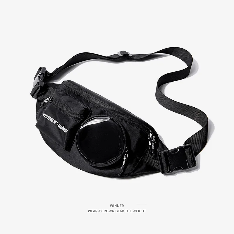 Wholesale Customized Unisex Polyester Waist Crossbody Bag Multifunctional Waterproof Zipper Closure Packable Design for Men
