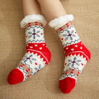 Xianghui Christmas Warm and Velvet Home Indoor Sleeping Socks