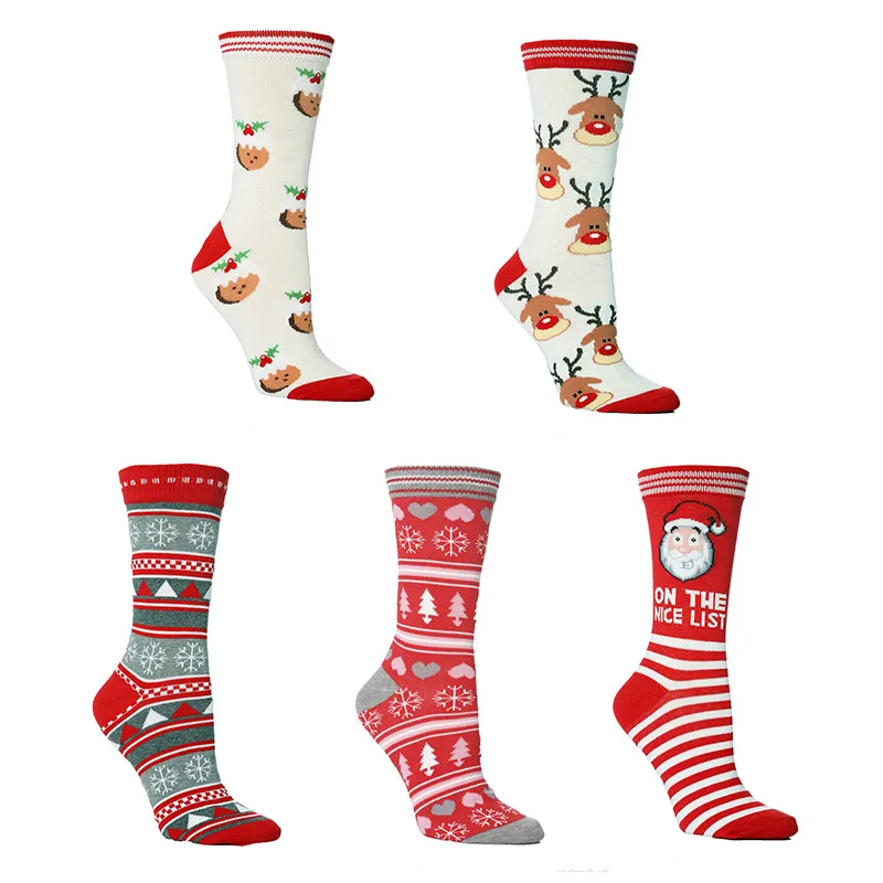 Xianghui Can Custom Logo Women's Winter Christmas Casual Crew Dress Socks
