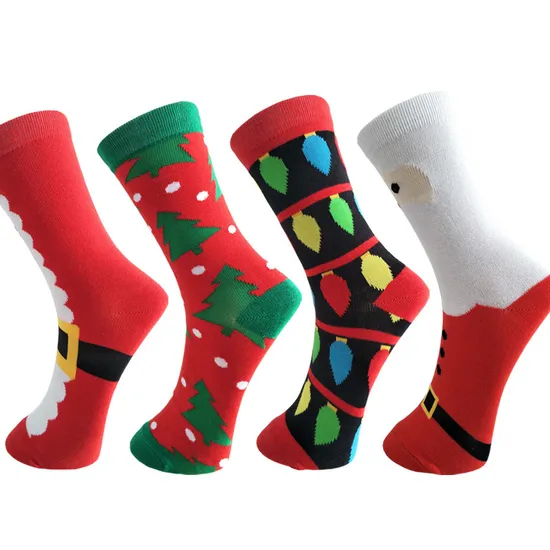 Xianghui Crew Casual Fashion Logo Fun Cotton Mens Socks Christmas Custom