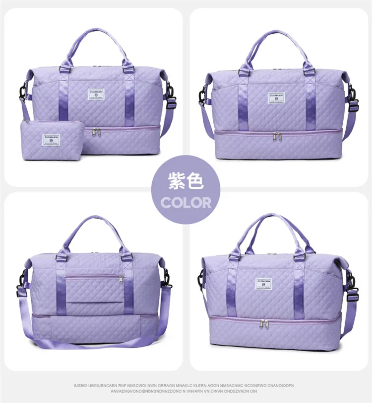 Xianghui Large Capacity Travel Bag Women Short Trip Convenient Luggage Bag Storage Wet Dry Separate Sports Gym Tote