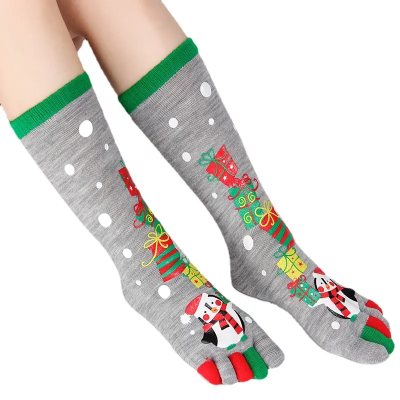 Xianghui Novelty Unisex Long Quality Custom 5 Toe Happy Women Christmas Socks