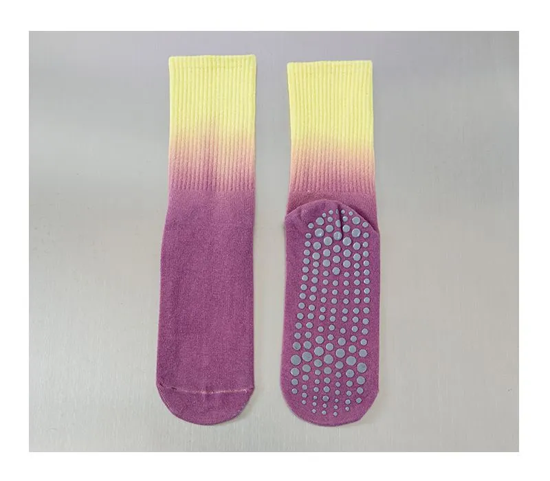 Xianghui Gradient Color Cotton Non-Slip Fitness Pilates Sports Yoga Socks
