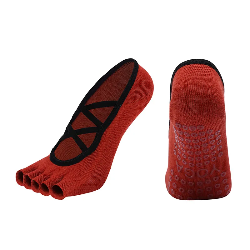 Xianghui Double Cross Strap Full Finger Half Finger Toe Yoga Socks
