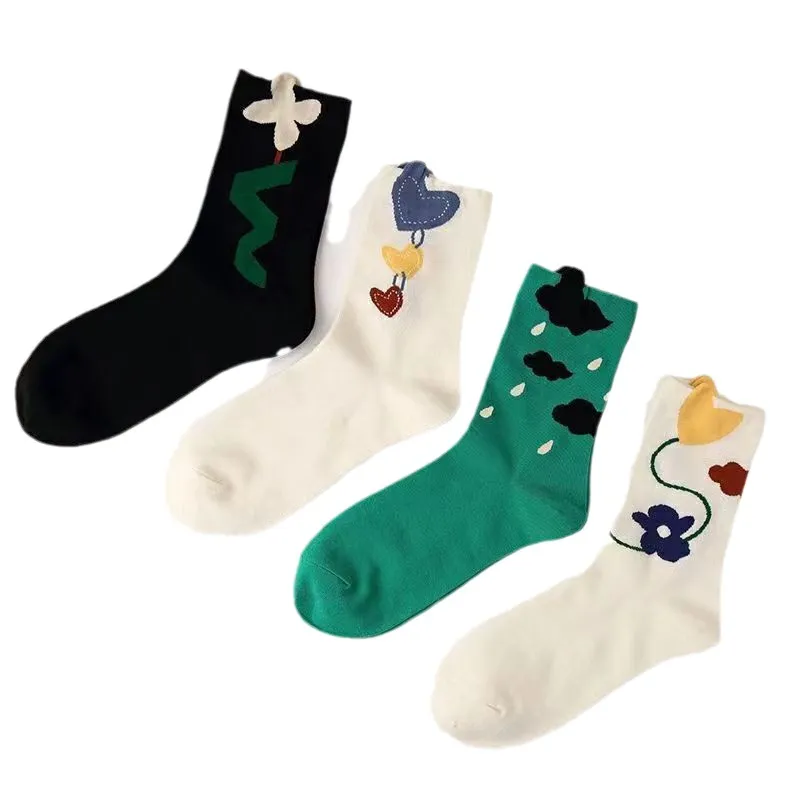 Xianghui Custom Cotton Socks Stocking Happy Funny Flower Socks