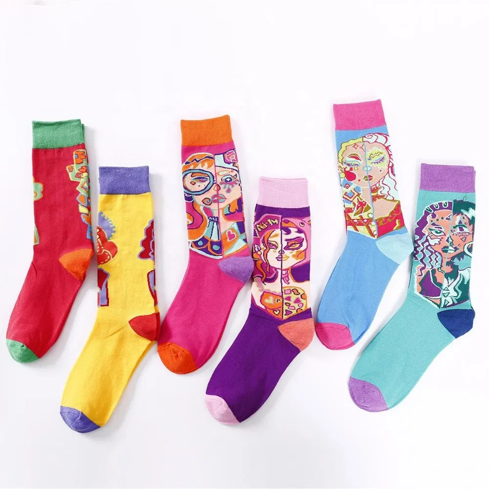 Xianghui New Female Korean Version Fashion Tube Cartoon Girls Tall Socks