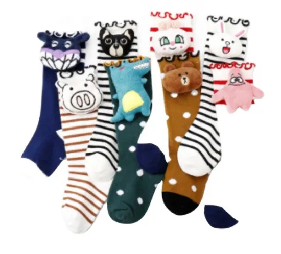 Xianghui Hot Selling Children Cartoon Doll Cotton Hose Children Fashion Socks