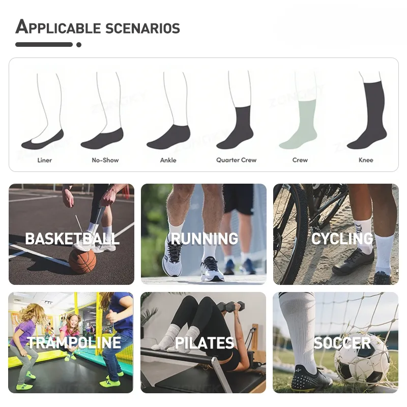 Custom 100% Cotton Pilates Grip Socks Anti-Slip Logo Sport Yoga Socks