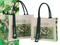 Xianghui Oil Painting Handheld Canvas Bag Large Capacity White Rose Handbag