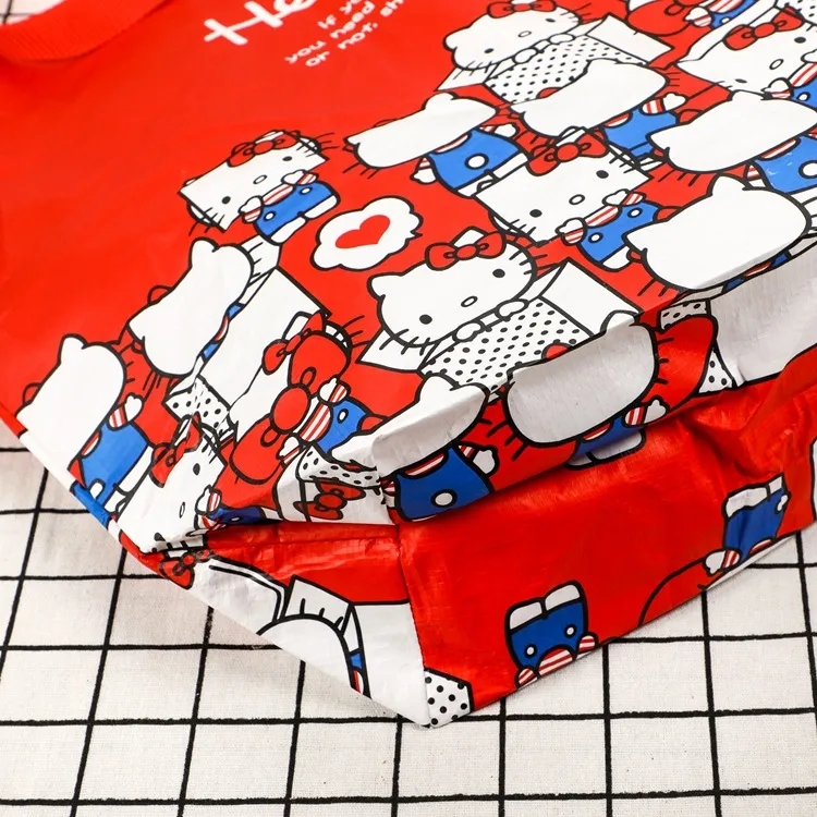Xianghui Printed Film Bag Cartoon Printable Hand Woven Bag Thickened Waterproof Plastic Shopping Bag