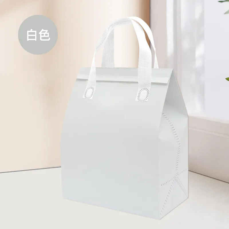2024 Customize Non-Woven Reusable Shopping Bag Summer Cold Insulation Non-Woven Fabric Coating Waterproof and Oil Proof Bag
