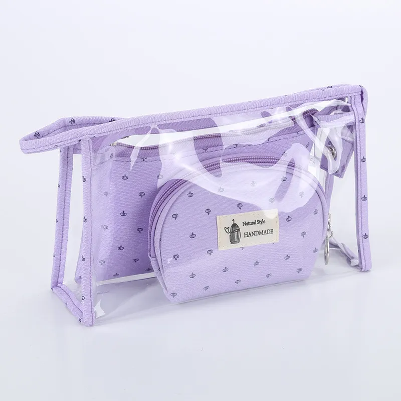 Xianghui Transparent Makeup Cosmetic Bag Set Wholesale Travel Quality Printed Beauty Loco Customizable Girls Gift Makeup Bag