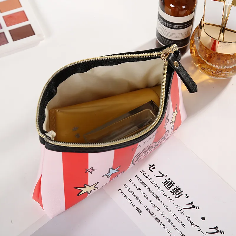 Custom Makeup Bag Portable PU Leather Waterproof Toiletry Pouch Travel Make up Bag Cosmetic Bag for Women