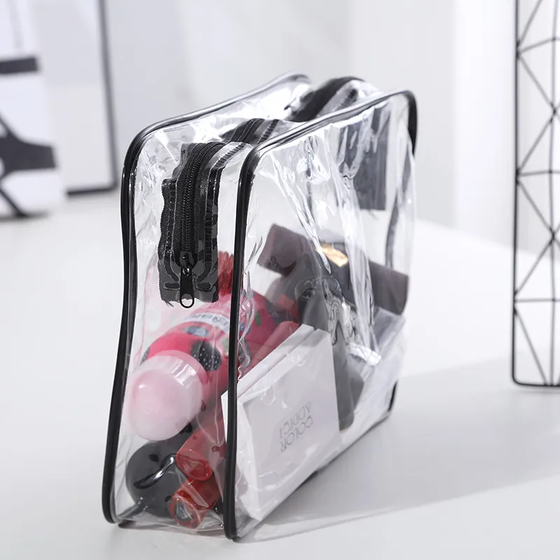 Xianghui Toiletry Bags Packaging Gift Make up PVC Zipper Cosmetic Wash Beauty Makeup Bag