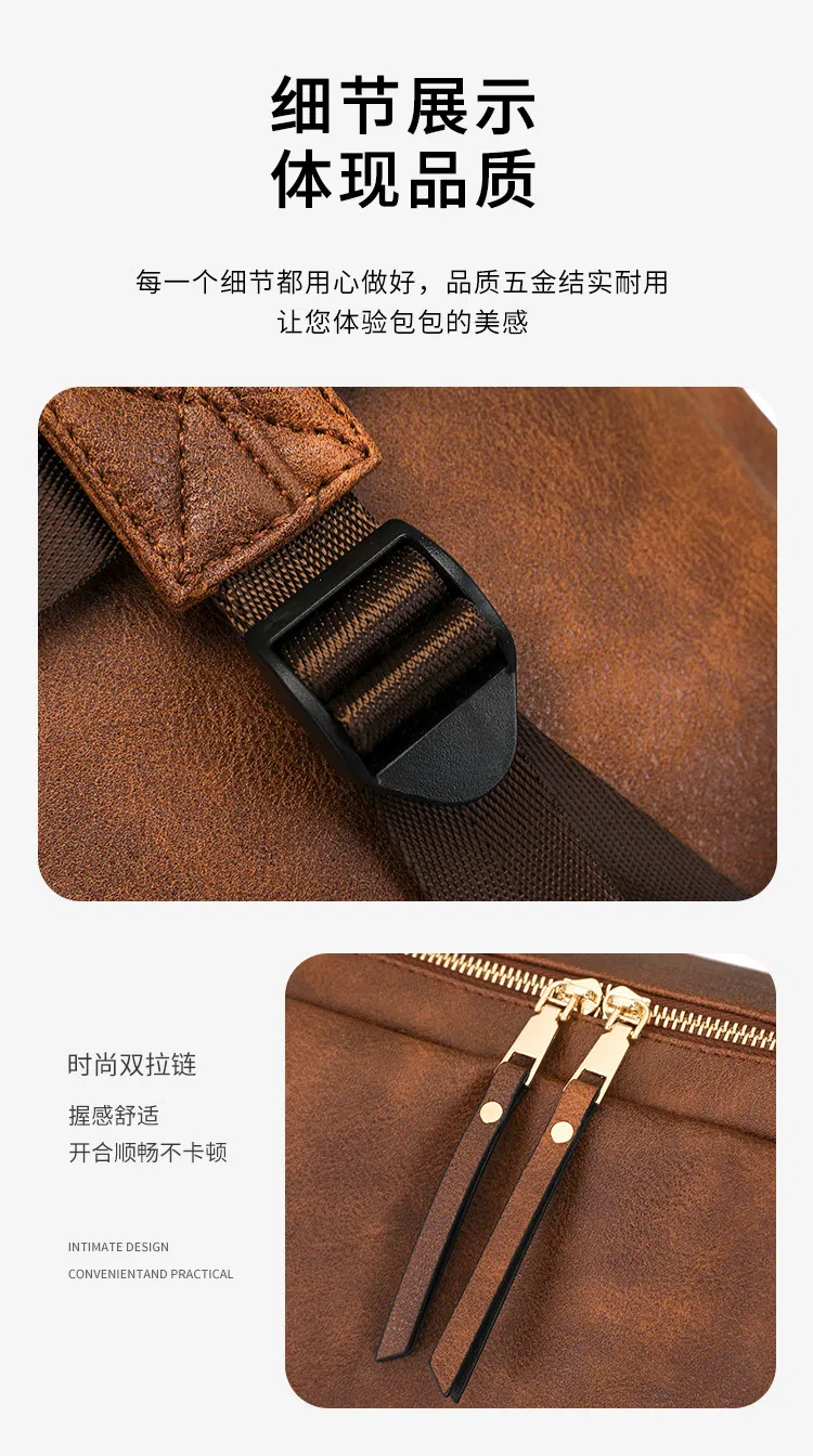 Xianghui Women Business Laptop Bag Multi Function Backpack PU Fashion Bag Travel Functional Backpack