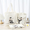 Xianghui Cheap Recyclable Cotton Fabric White Black Man Women's Tote Recycled Shopping Canvas Bag with Zipper
