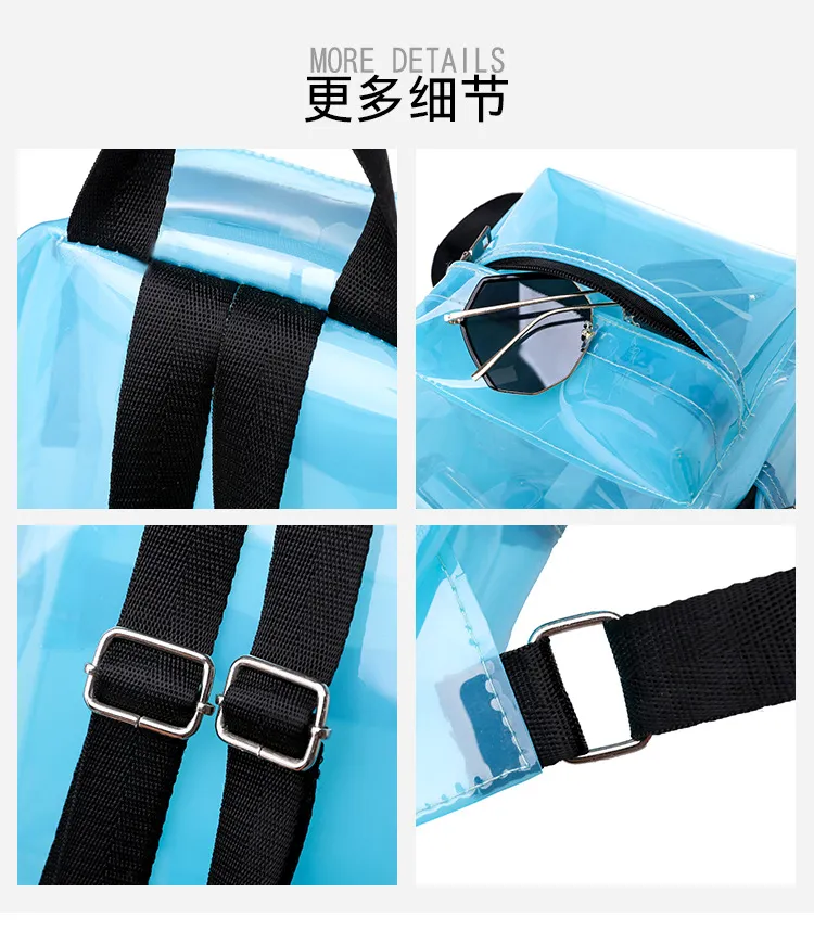 Xianghui Stylish Waterproof PVC Transparent Unisex Custom Logo PVC Backpack