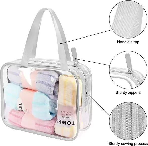 Factory Custom Logo Women PVC Makeup Cosmetic Pouch Travel Promotional Leather PU Cosmetic Bag