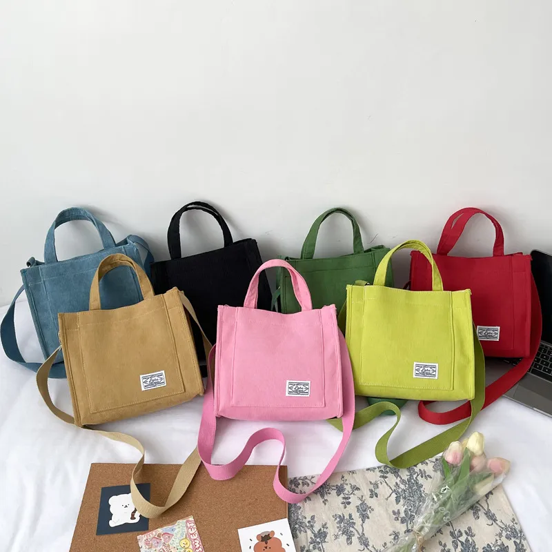 Xianghui Women's Corduroy Fashion Small Square Handbags Single Shoulder Crossbody Bags