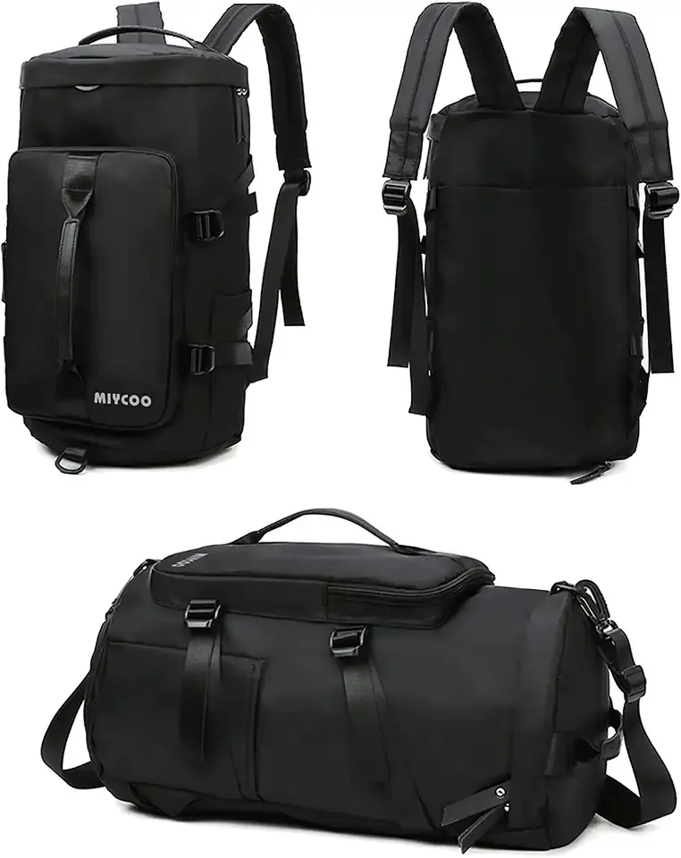Xianghui Gym Bag Sports Duffle Bag Travel Backpack Shoes Compartment Black Golf Bag