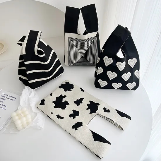 Xianghui Wholesale Vest Casual Knit Hand-Held Checkerboard Bags