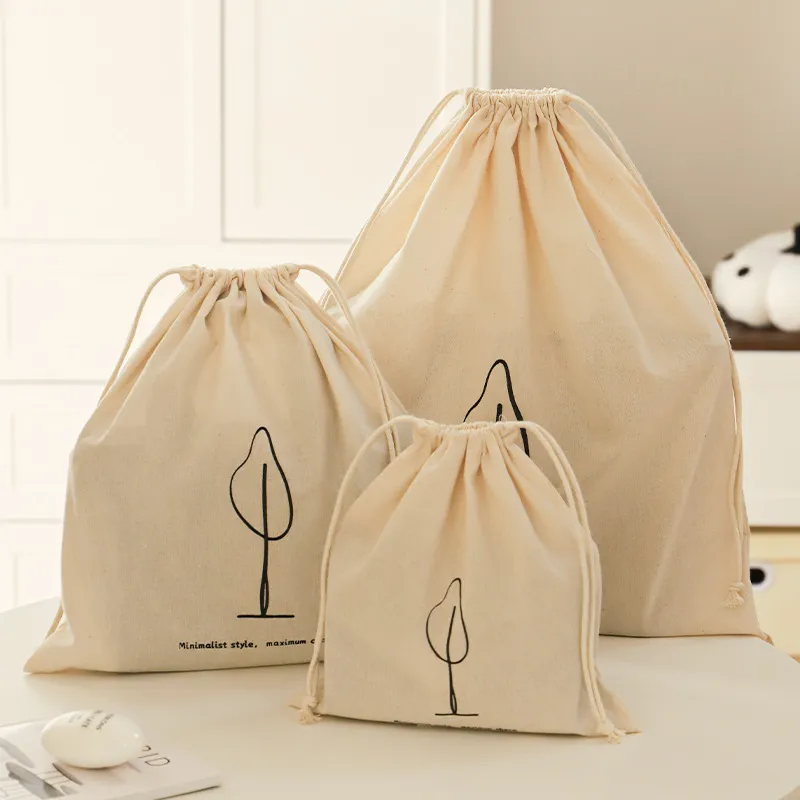Xianghui Pure Cotton Drawstring Travel Bag Luggage Multi Function Packing Cube Household Bag Dustproof Bag Sundries Storage Bag