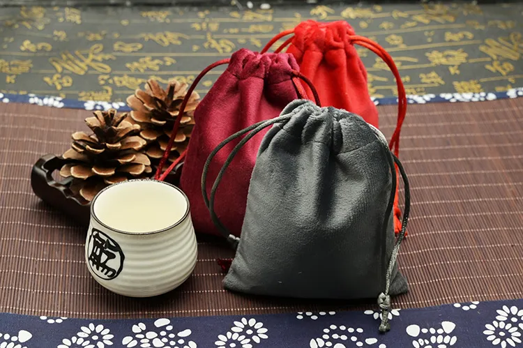 Xianghui Thickened Velvet Drawstring Bag Glossy Velvet Pouch Super Soft Drawstring Sack Jewelry Packaging Bag Multi Color Option