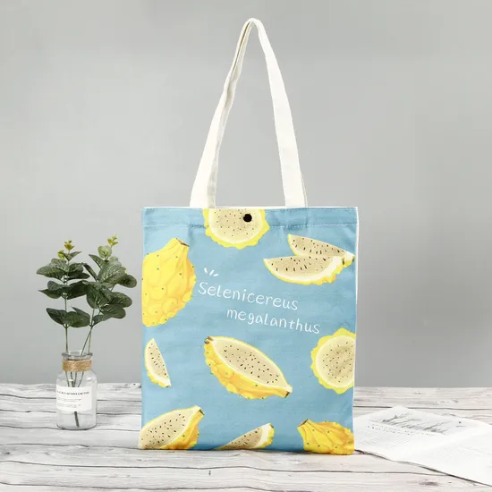 Xianghui Fashion Handle Custom Logo Design Cotton Canvas Non Woven Tote Shopping Bag