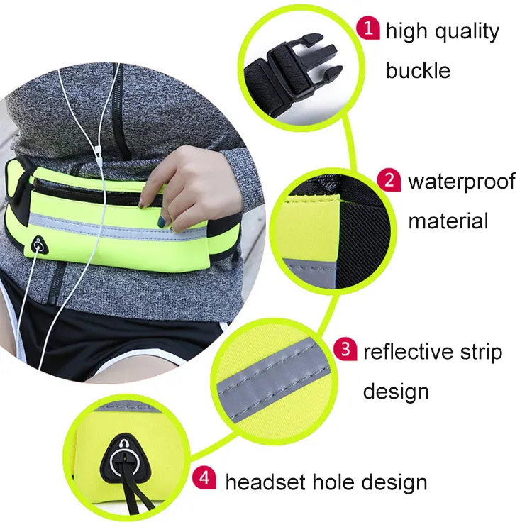 Wholesale Adjustable Outdoor Sport Water Resistant Running Jogging Waist Bag Promotional Waterproof Bag