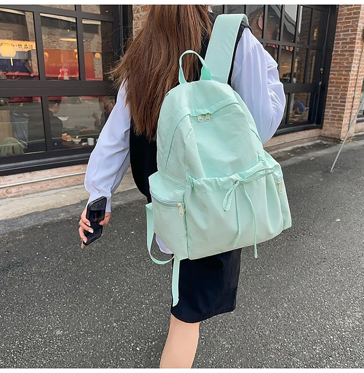 Xianghui Japanese Ins Sweet Style Bow Lightweight Small Backpack High Appearance Fresh Little Fairy Shopping Travel Backpack