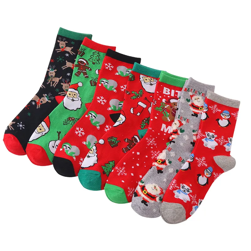 Xianghui Original Design Pure Cotton Comfortable Crew Size Unisex Christmas Socks